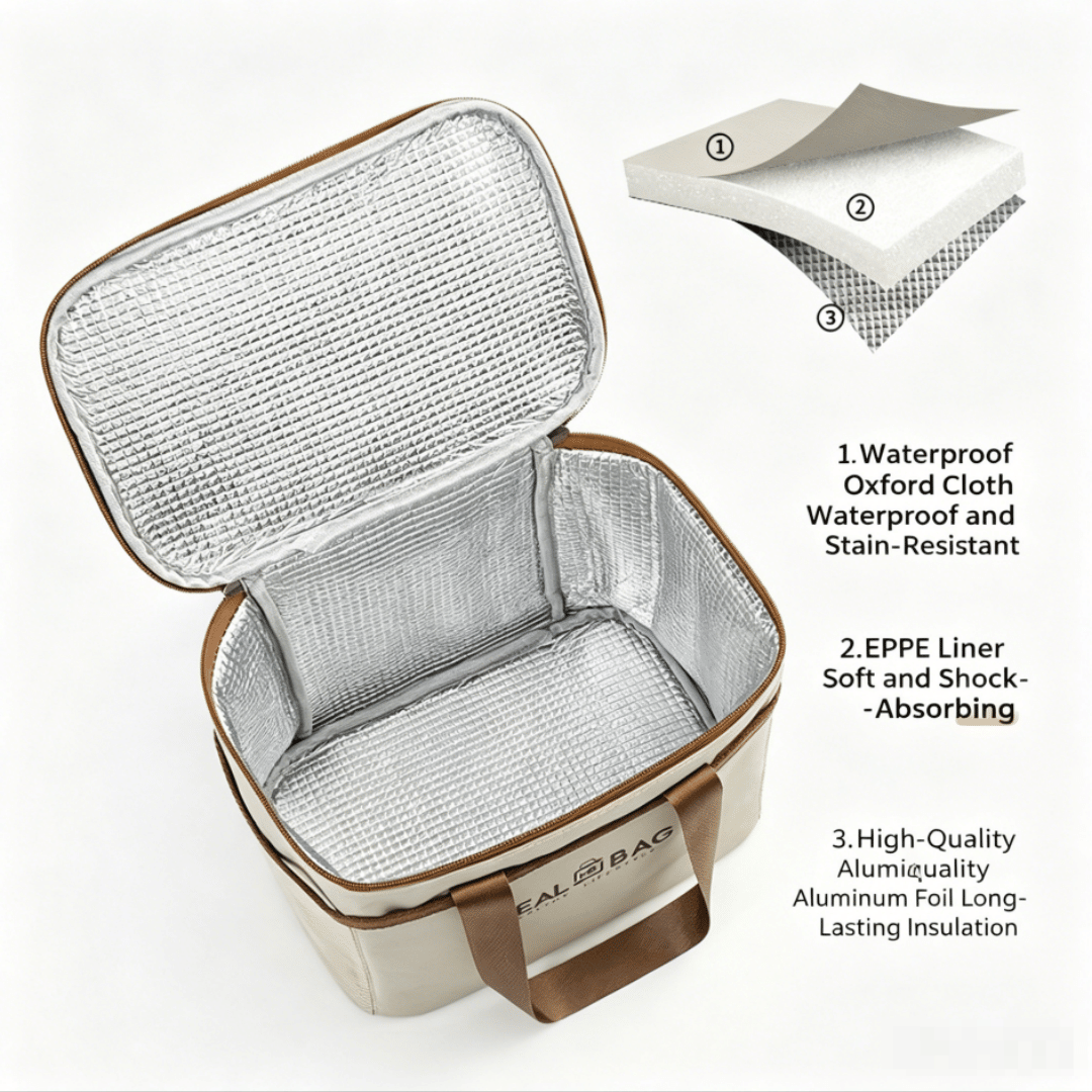 Three-Piece Insulated Lunch Bag Set for Everyday Outings