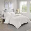 Off-White Tufted Damask Comforter Set