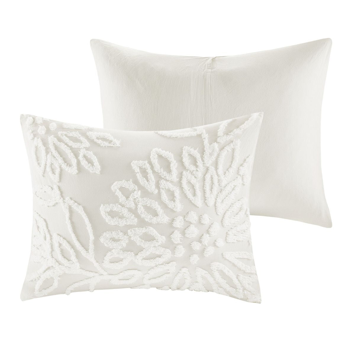 Off-White Tufted Floral Comforter Set