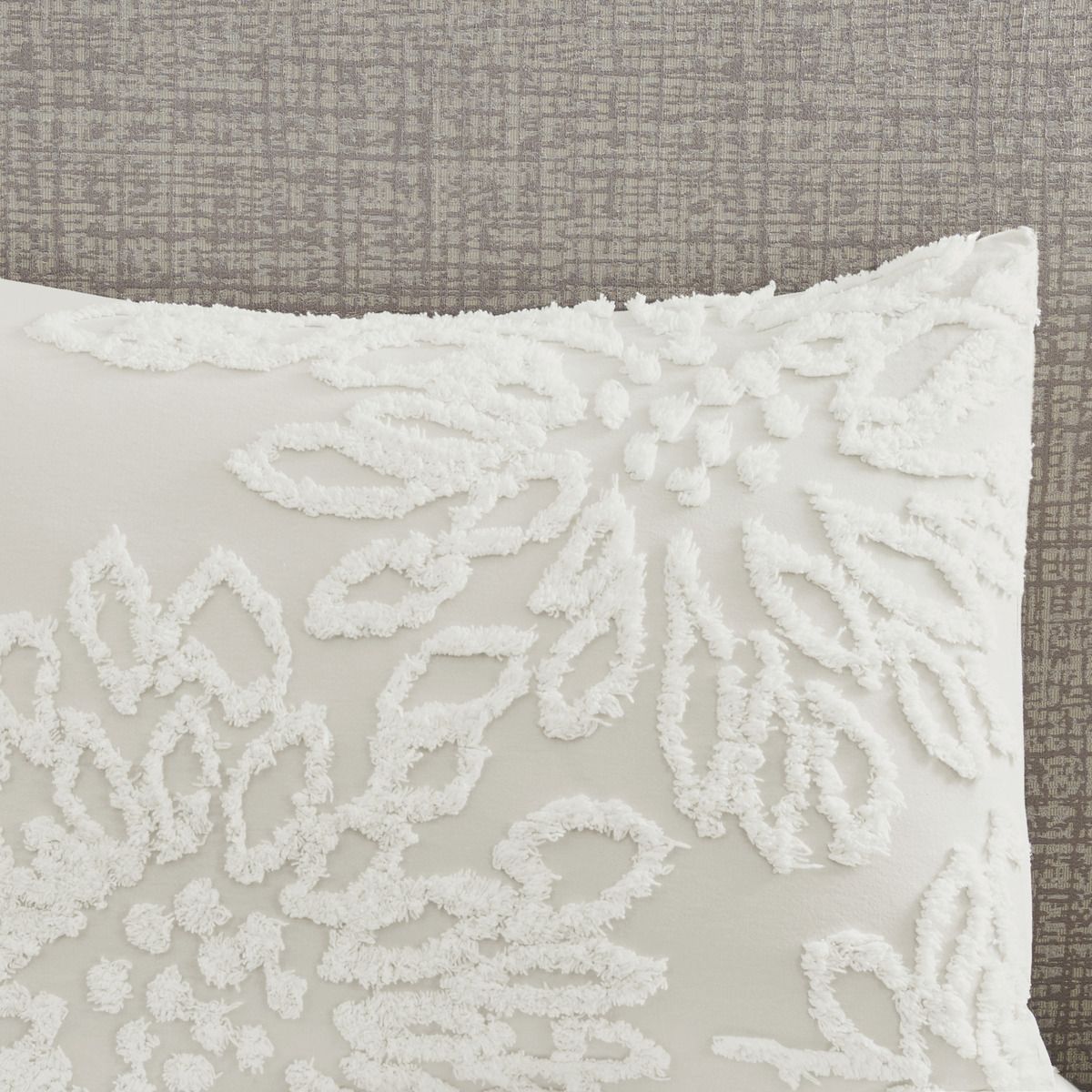 Off-White Tufted Floral Comforter Set