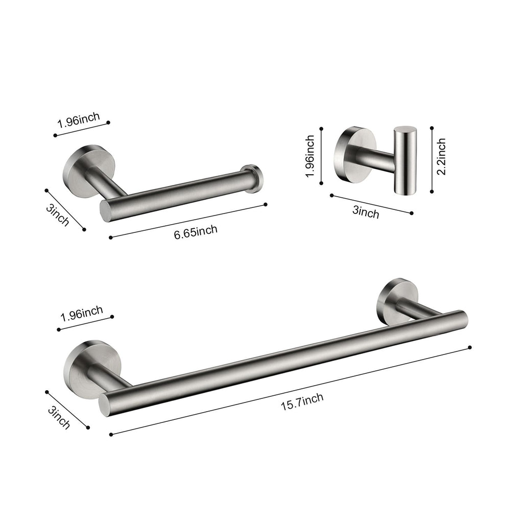 3-Piece Bathroom Hardware Set for Modern Organized Spaces