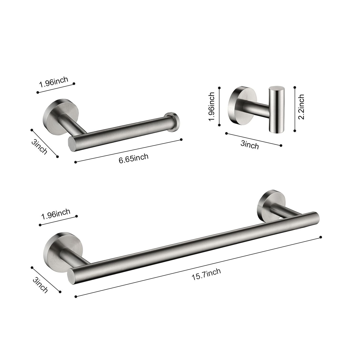 3-Piece Bathroom Hardware Set for Modern Organized Spaces