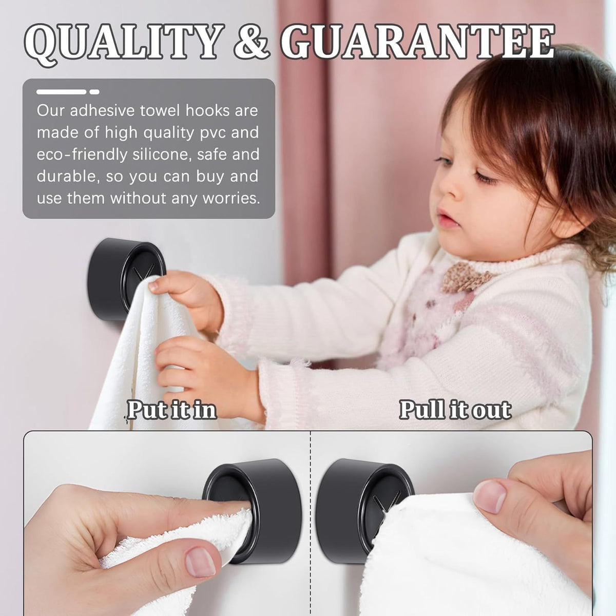 Round Adhesive Towel Hooks for Kitchen, Bathroom, Shower, and Outdoor Use