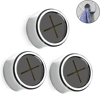 Set of 3 Round Adhesive Towel Hooks – Easy Wall Mount for Bathroom, Kitchen & Outdoor