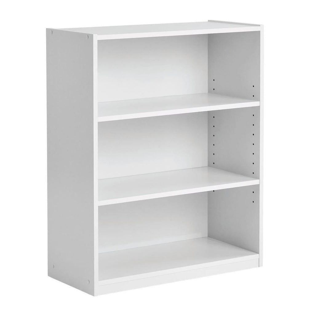 Versatile 3-Shelf Bookcase with Adjustable Shelves - White