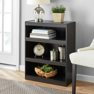 3-Shelf Framed Bookcase with Adjustable Shelves – Espresso