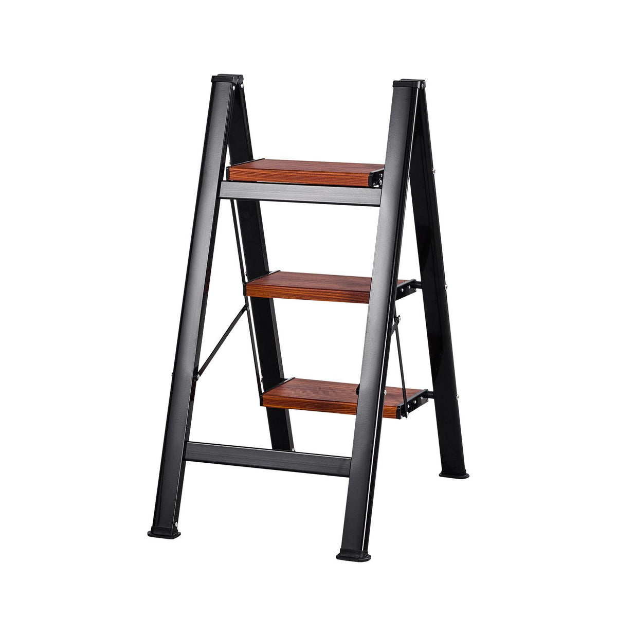 Three-Step Folding Ladder with Handgrip and Slim Storage