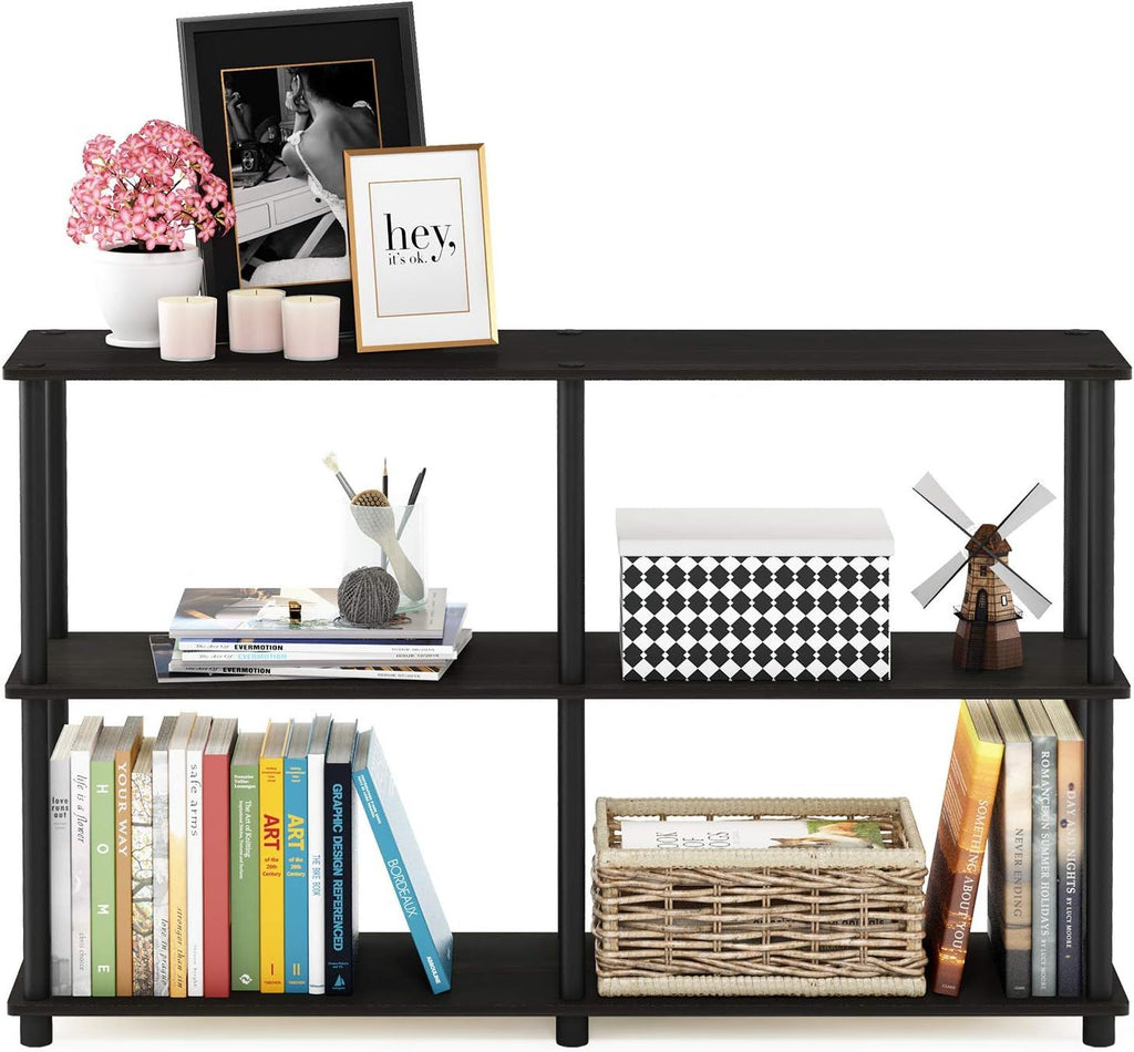 Toolless Open Bookshelf and Corner Shelf for Living Room, Garage, or Home Office