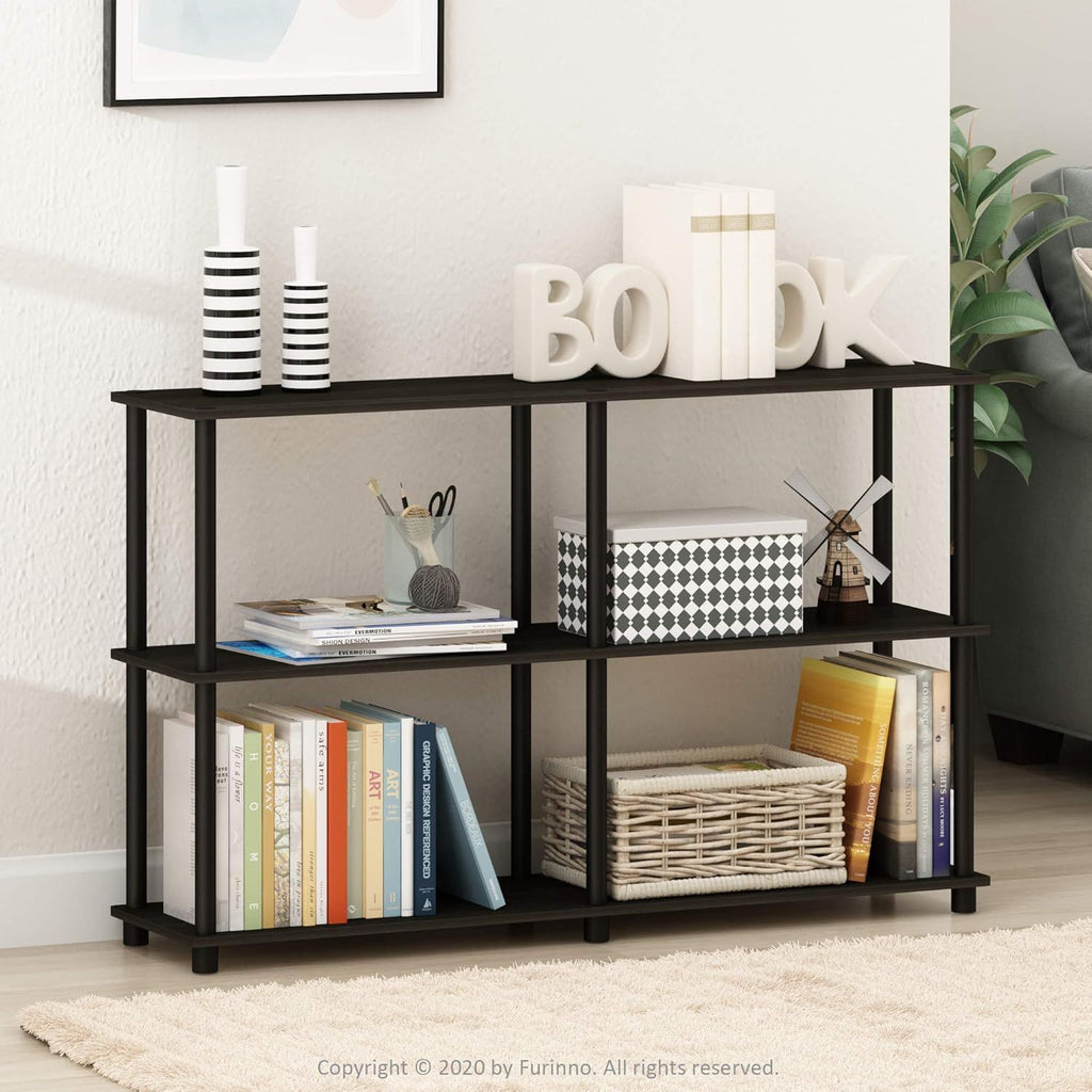 Toolless Open Bookshelf and Corner Shelf for Living Room, Garage, or Home Office