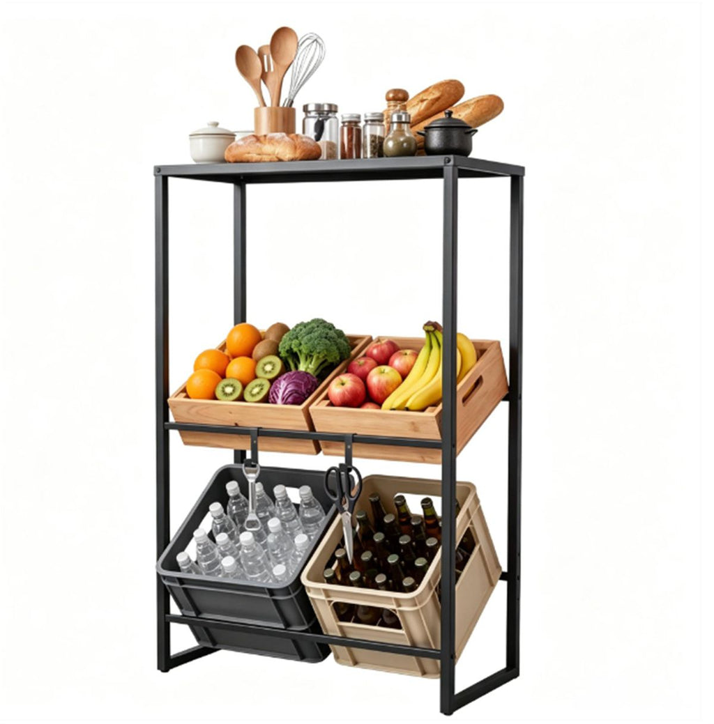 Adjustable Three-Tier Beverage Crate Organizer