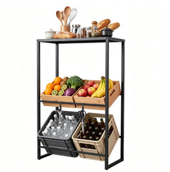 Adjustable Three-Tier Beverage Crate Organizer