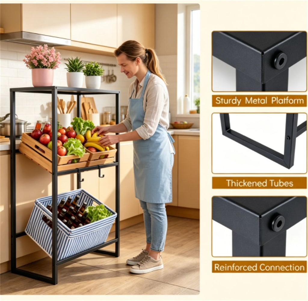Adjustable Three-Tier Beverage Crate Organizer