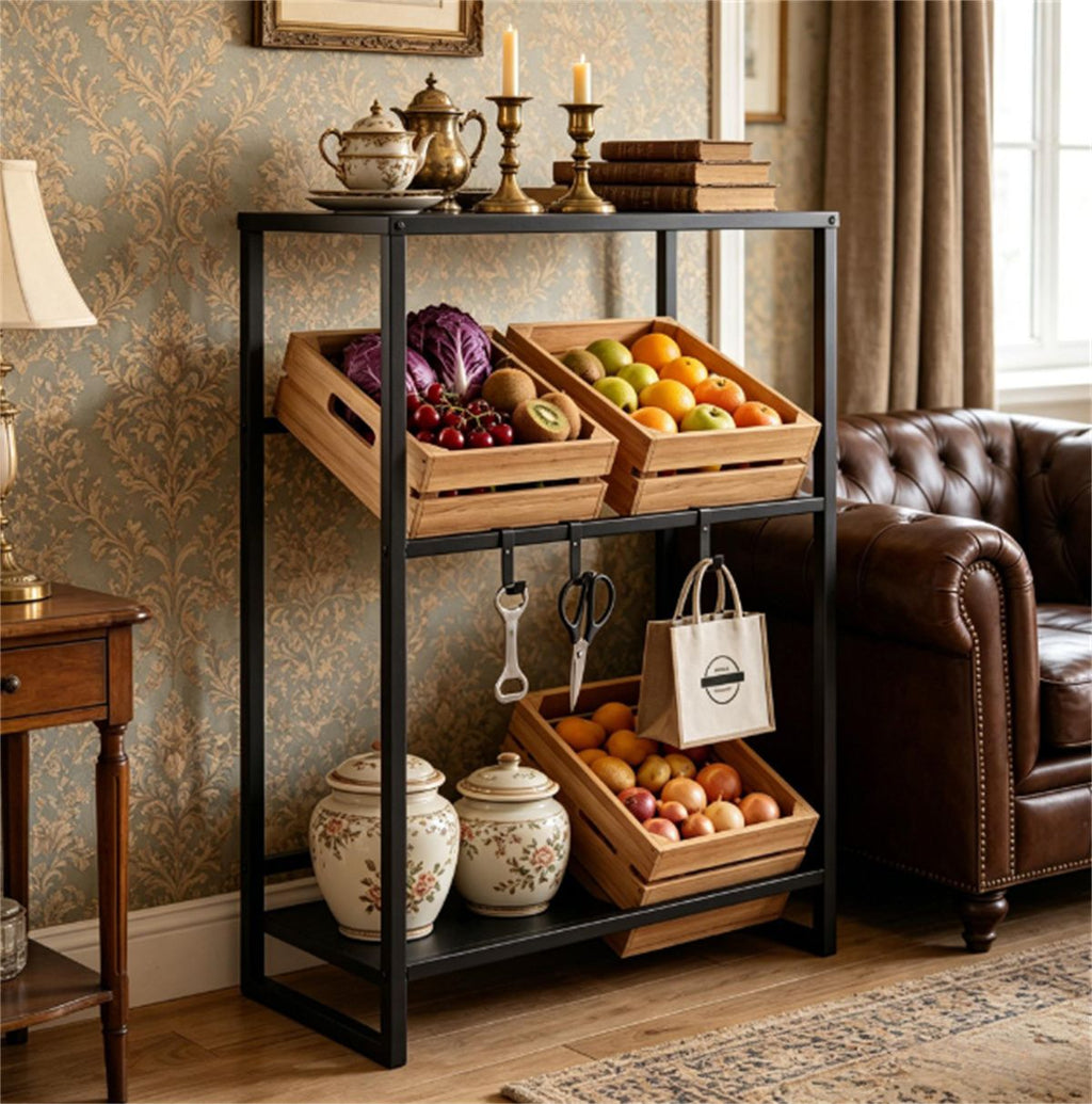 Adjustable Three-Tier Beverage Crate Organizer