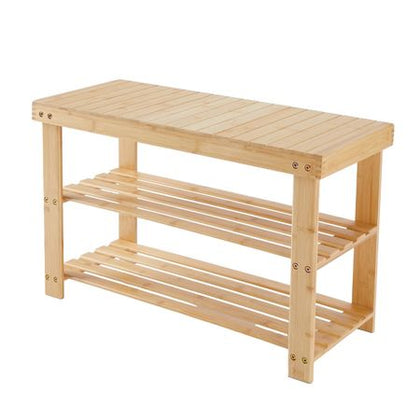 Compact Three-Tier Shoe Rack Bench