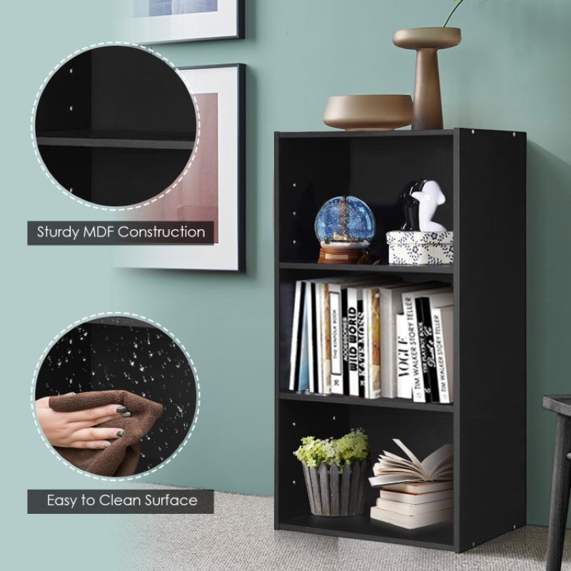 3 Tier Bookcase Modern Storage Display Cabinet