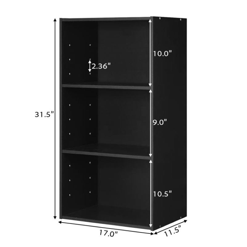 3 Tier Bookcase Modern Storage Display Cabinet