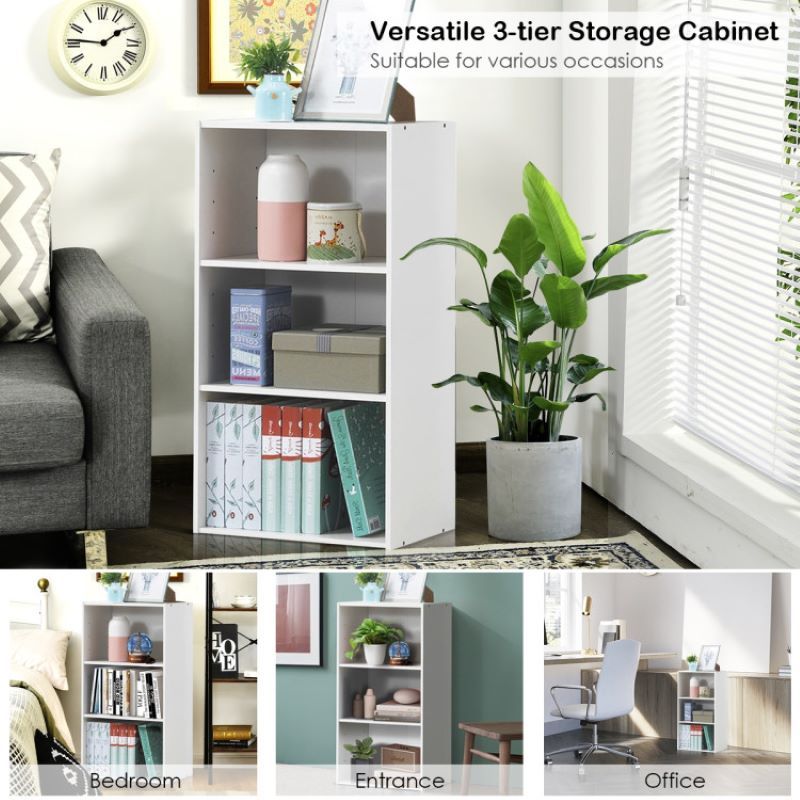 3 Tier Bookcase Modern Storage Display Cabinet