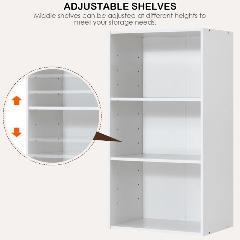 3 Tier Bookcase Modern Storage Display Cabinet