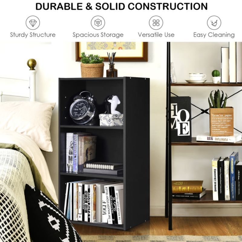 3 Tier Bookcase Modern Storage Display Cabinet