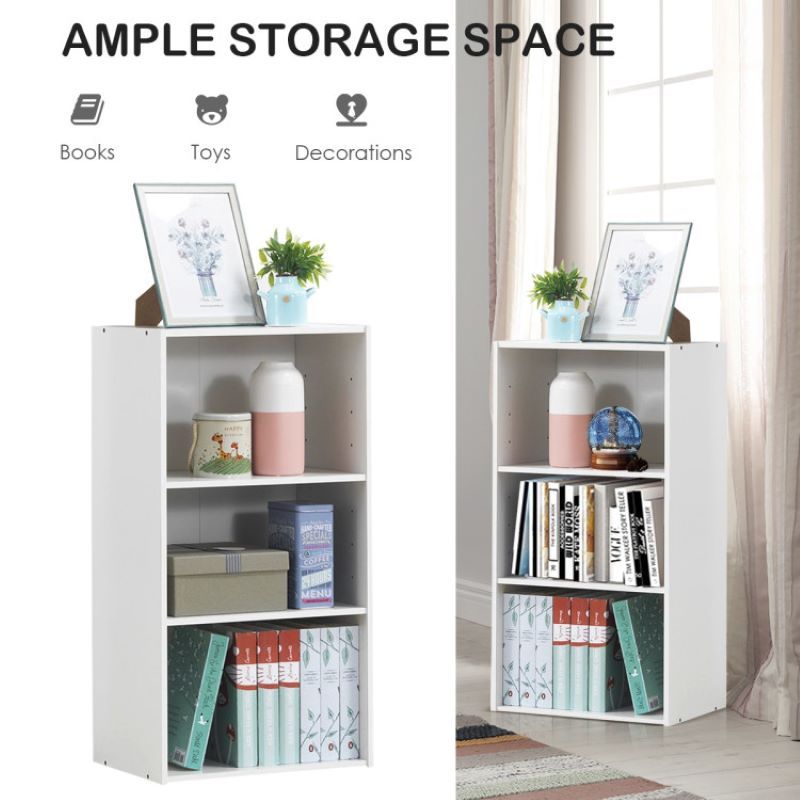 3 Tier Bookcase Modern Storage Display Cabinet