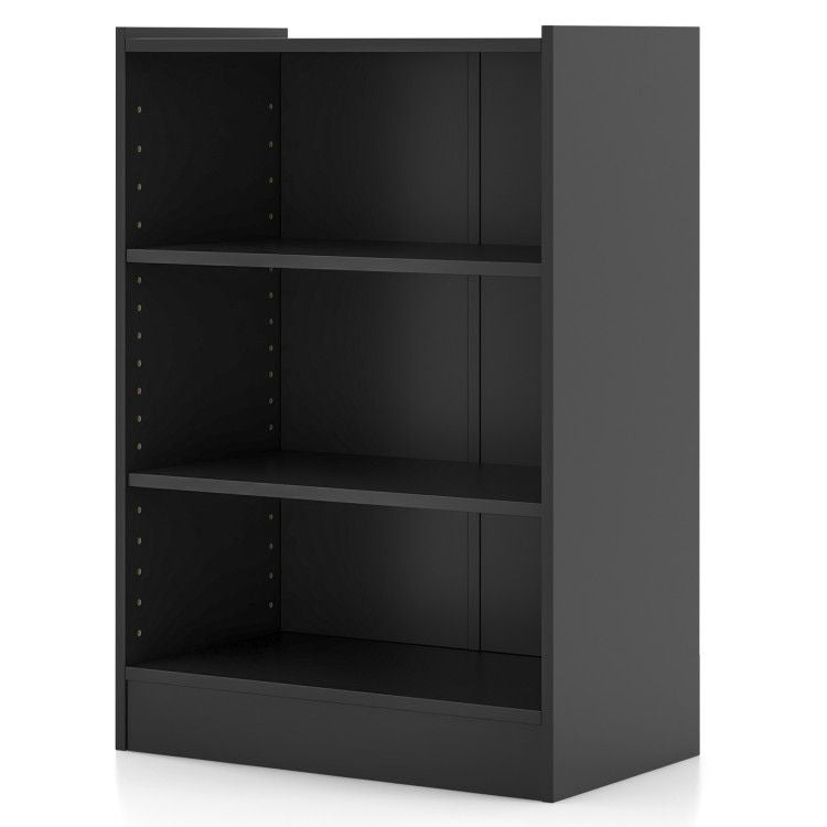3-Tier Open Bookcase with Adjustable Shelves and Anti-Toppling Device