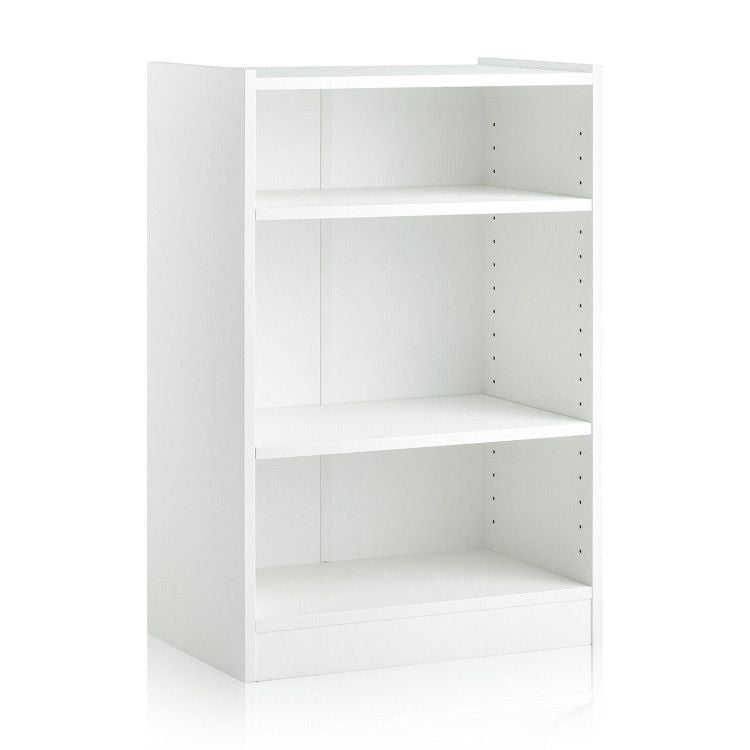 3-Tier Open Bookcase with Adjustable Shelves and Anti-Toppling Device