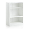 3-Tier Open Bookcase with Adjustable Shelves and Anti-Toppling Device - White
