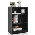 3-Tier Open Bookcase with Adjustable Shelves and Anti-Toppling Device - Black