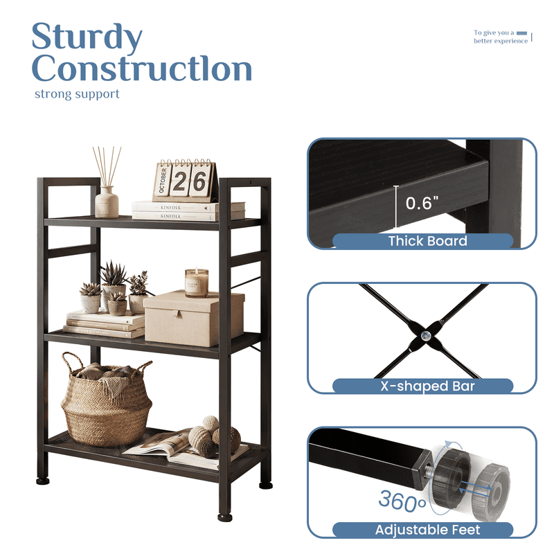 Freestanding Bookshelf with Reinforced Open Shelving