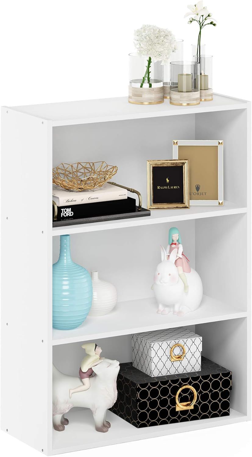 3-Tier Wide Bookcase: Versatile Storage for Living Room, Bedroom, or Office