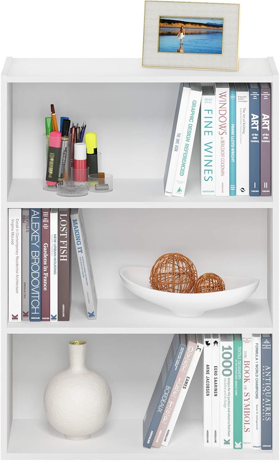 3-Tier Wide Bookcase: Versatile Storage for Living Room, Bedroom, or Office
