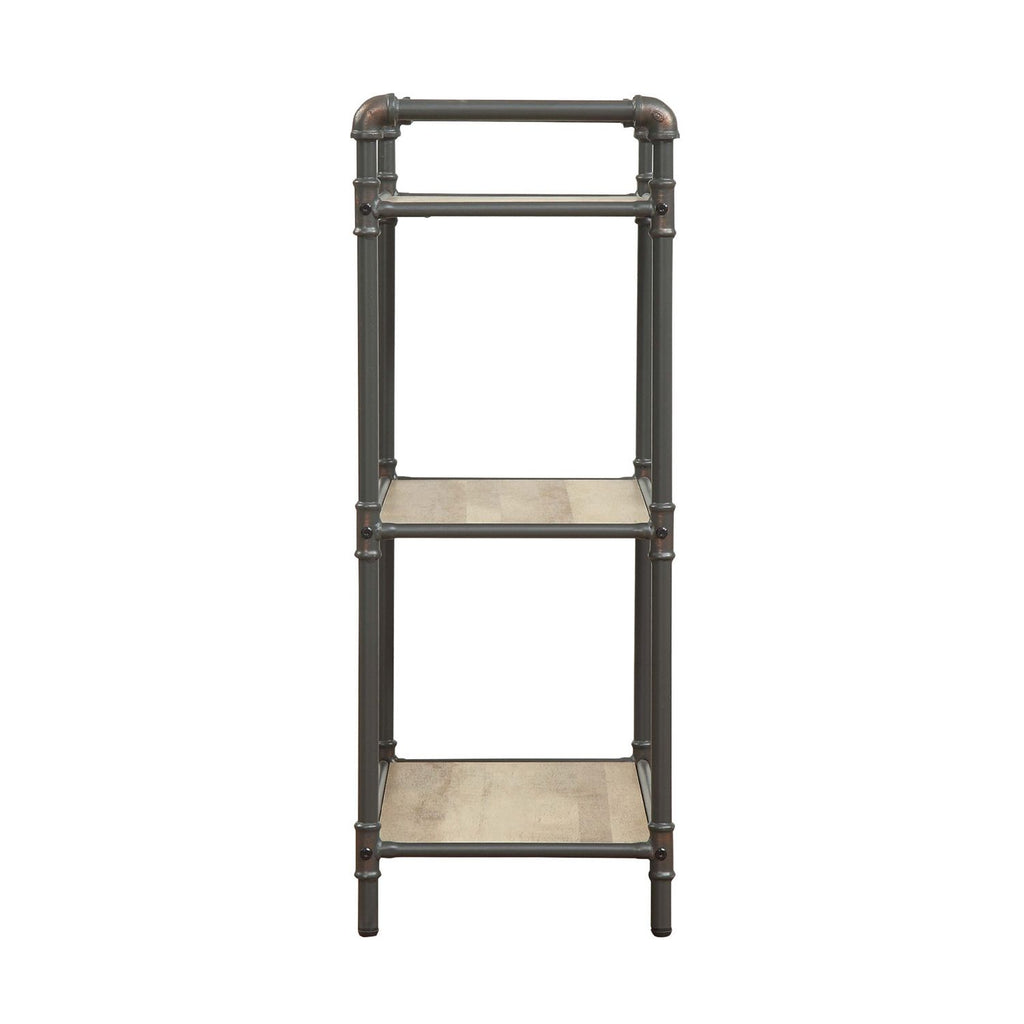 Three-Tier Rectangular Bookshelf with Open Back and Fixed Shelves