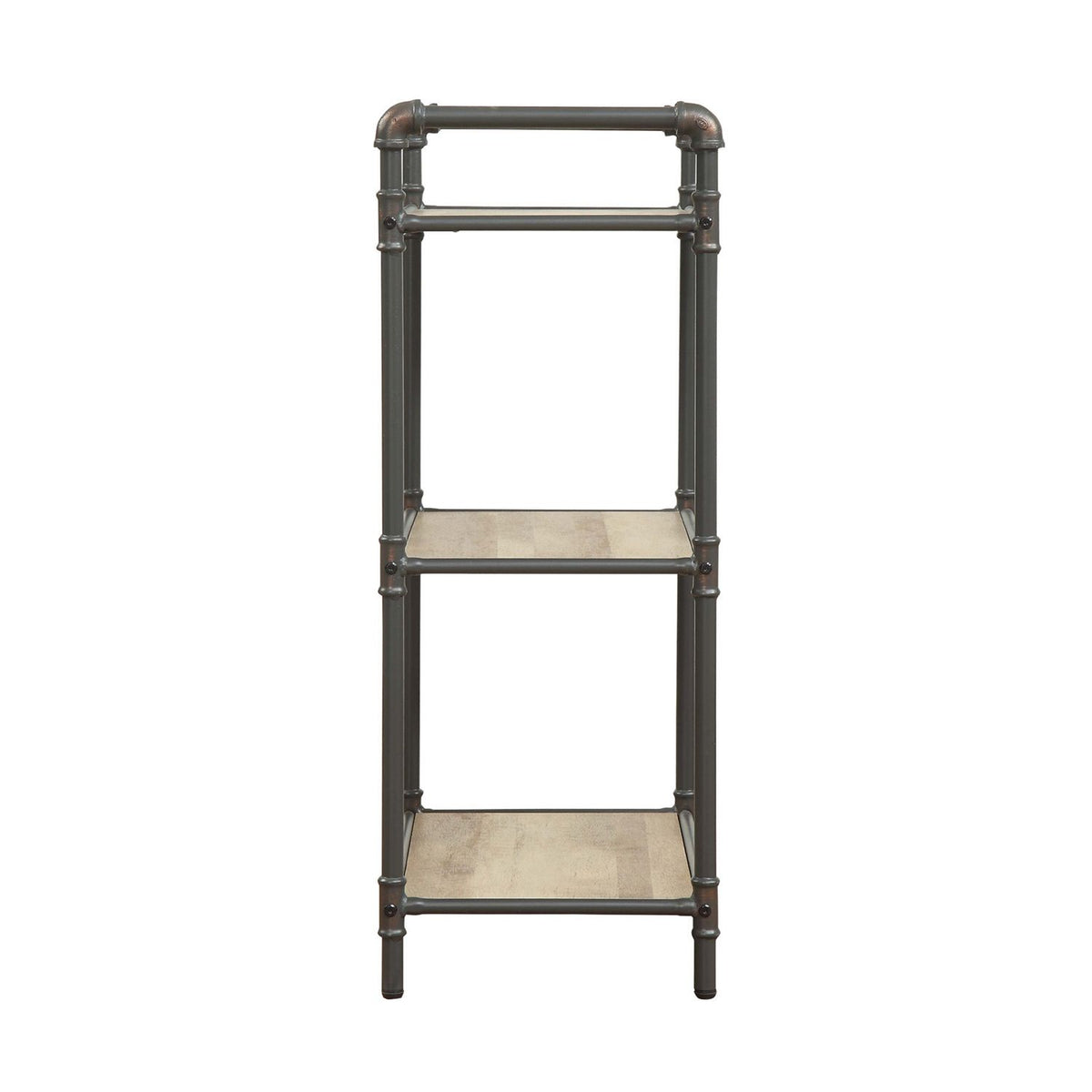 Three-Tier Rectangular Bookshelf with Open Back and Fixed Shelves