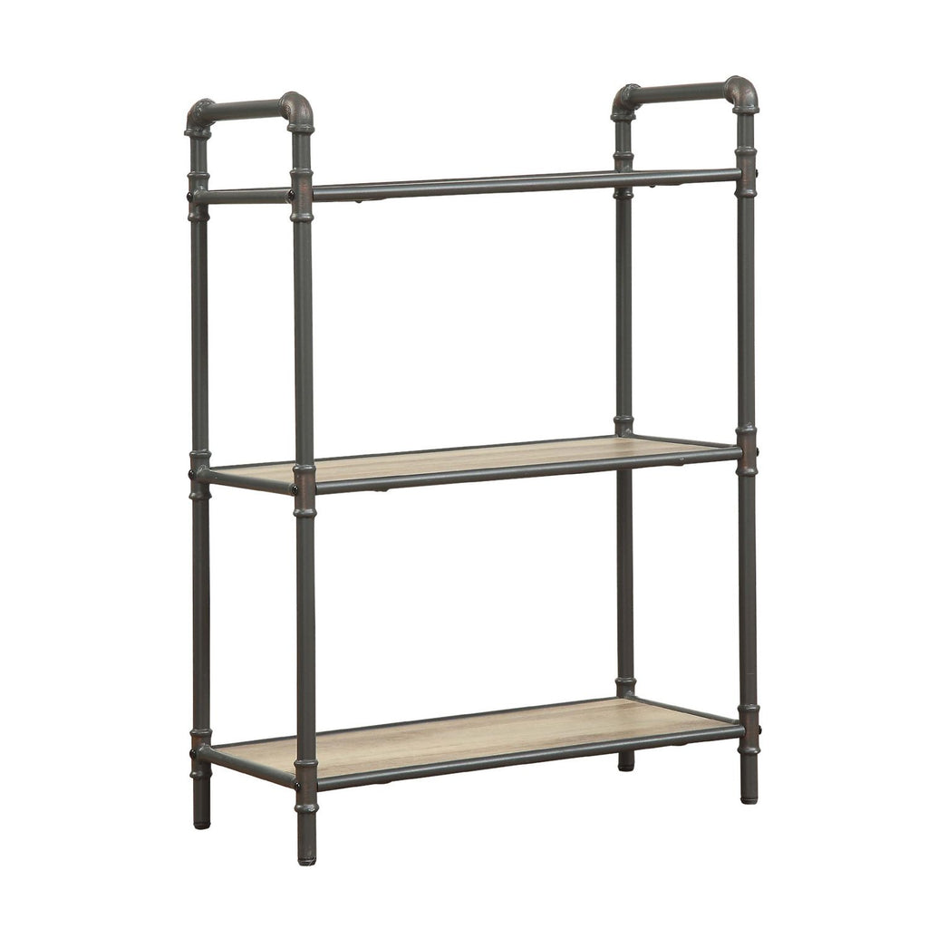 Three-Tier Rectangular Bookshelf with Open Back and Fixed Shelves