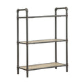Three-Tier Rectangular Bookshelf with Open Back and Fixed Shelves