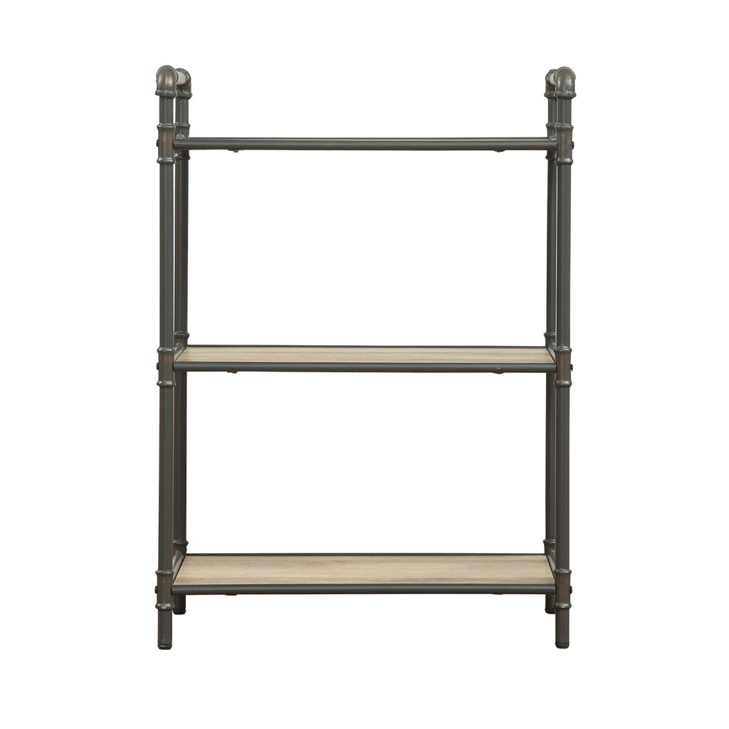 Three-Tier Rectangular Bookshelf with Open Back and Fixed Shelves
