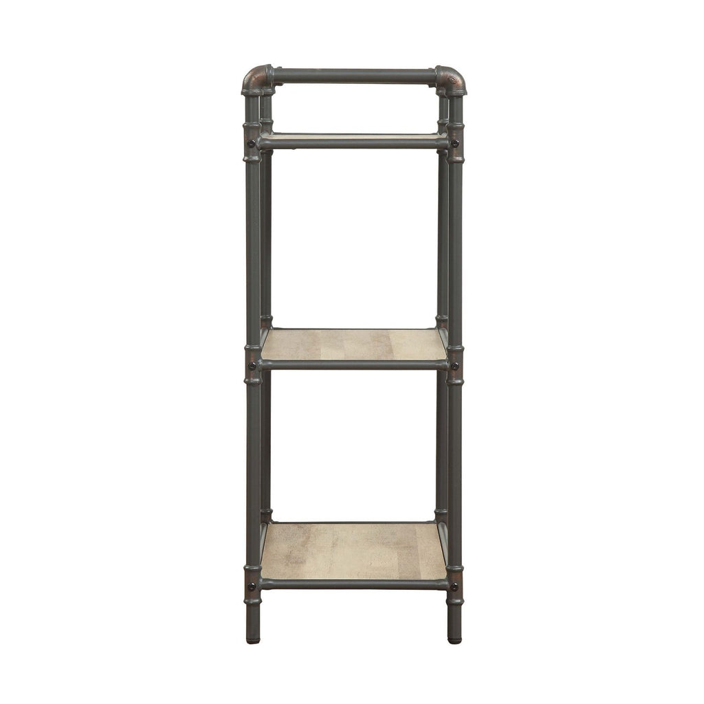 Three-Tier Rectangular Bookshelf with Open Back and Fixed Shelves