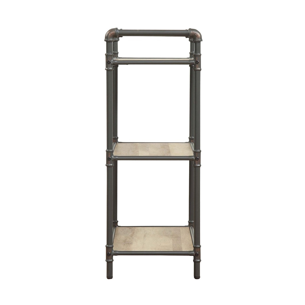 Three-Tier Rectangular Bookshelf with Open Back and Fixed Shelves