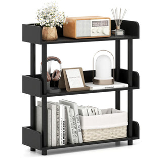3-Tier Industrial Bookshelf with Anti-Falling Guardrails, Per Shelf Storage