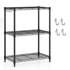 3-Tier Industrial Bookshelf with Guardrails and Adjustable Shelves
