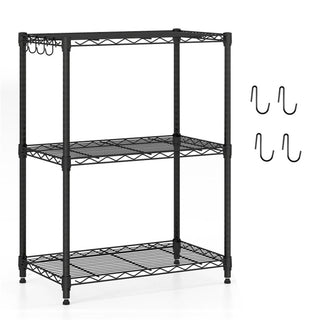 3-Tier Industrial Bookshelf with Guardrails and Adjustable Shelves