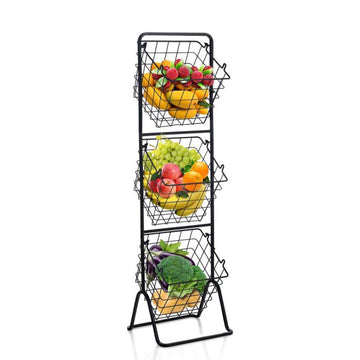 3-Tier Kitchen Storage Basket for Fruits and Items