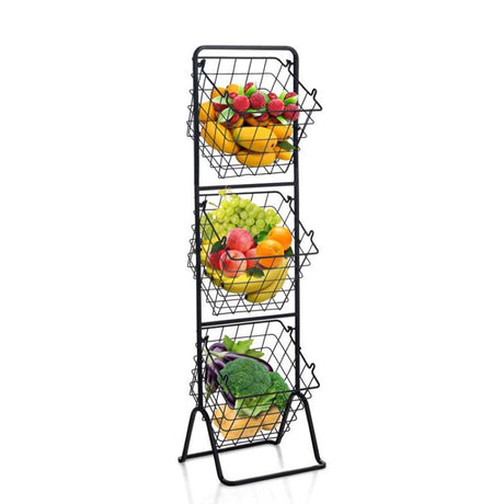 3-Tier Kitchen Storage Basket for Fruits and Items