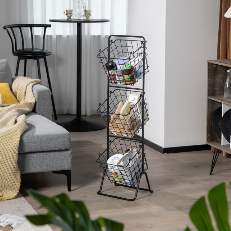 3-Tier Kitchen Storage Basket for Fruits and Items