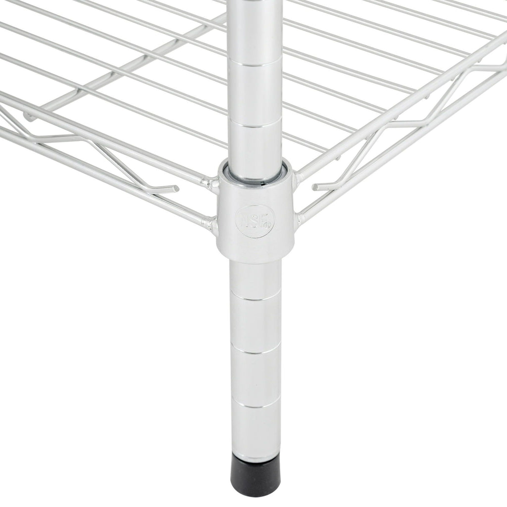 Three-Tier Chrome Wire Rack with Adjustable Shelves