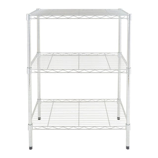 Three-Tier Chrome Wire Rack with Adjustable Shelves