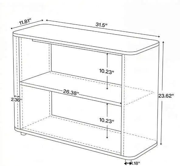 Espresso Narrow Side Table with Three Open Tiers