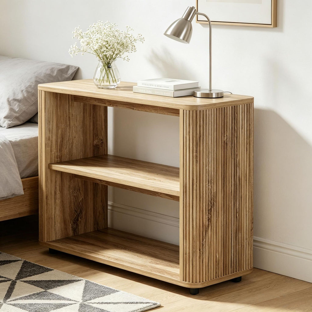 Espresso Narrow Side Table with Three Open Tiers