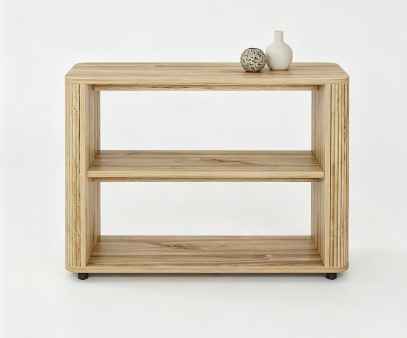 Espresso Narrow Side Table with Three Open Tiers