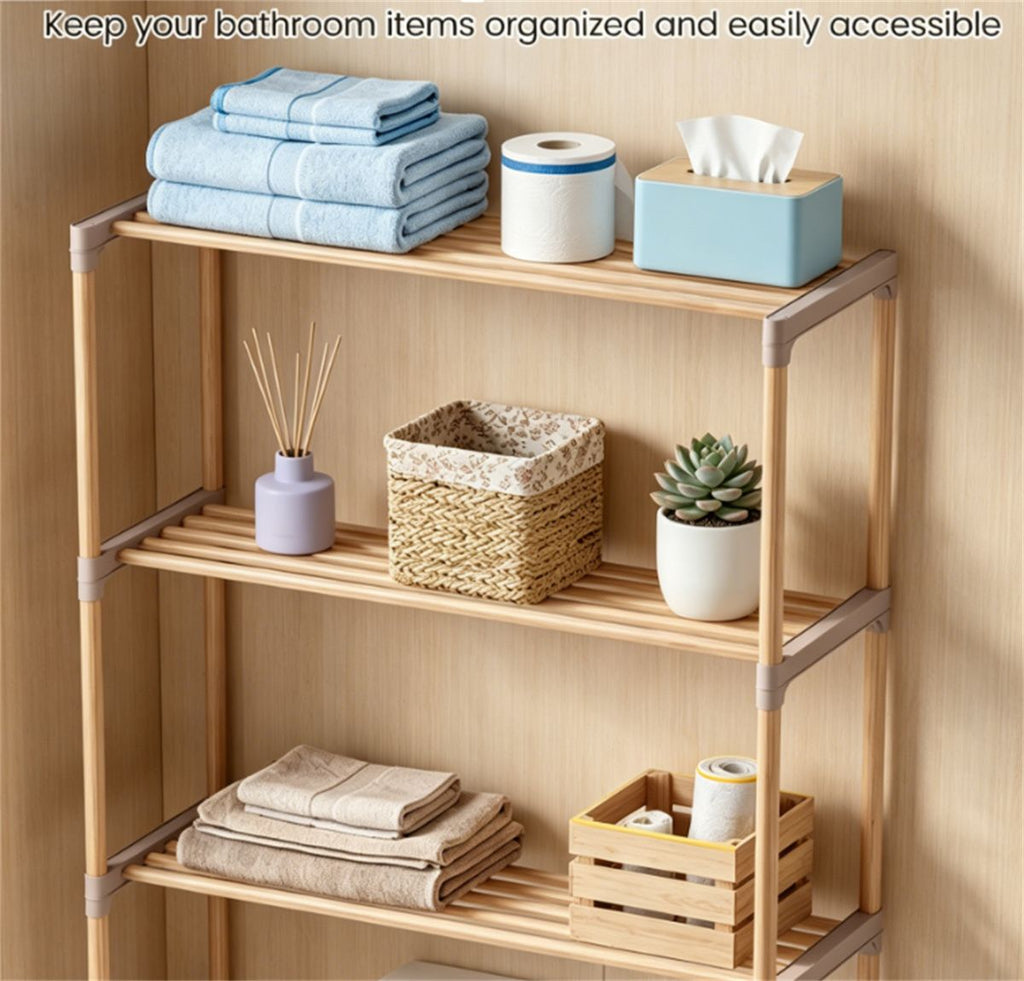 3-Tier Over Toilet Storage Shelf in Solid Pine Wood
